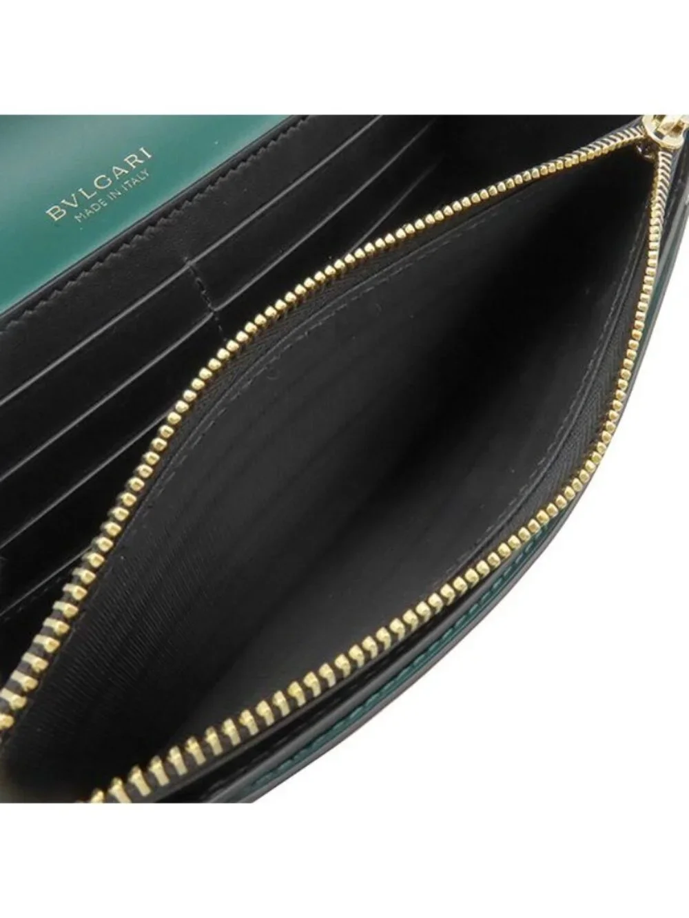Bvlgari Wallet Serpenti Forever Large Calfskin Green Gold Bifold Billfold